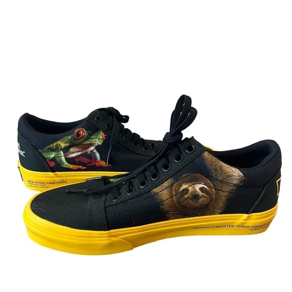NWOT Vans Old Skool Black National Geographic Photo Aark Animal Sneakers- 8 - Picture 1 of 16